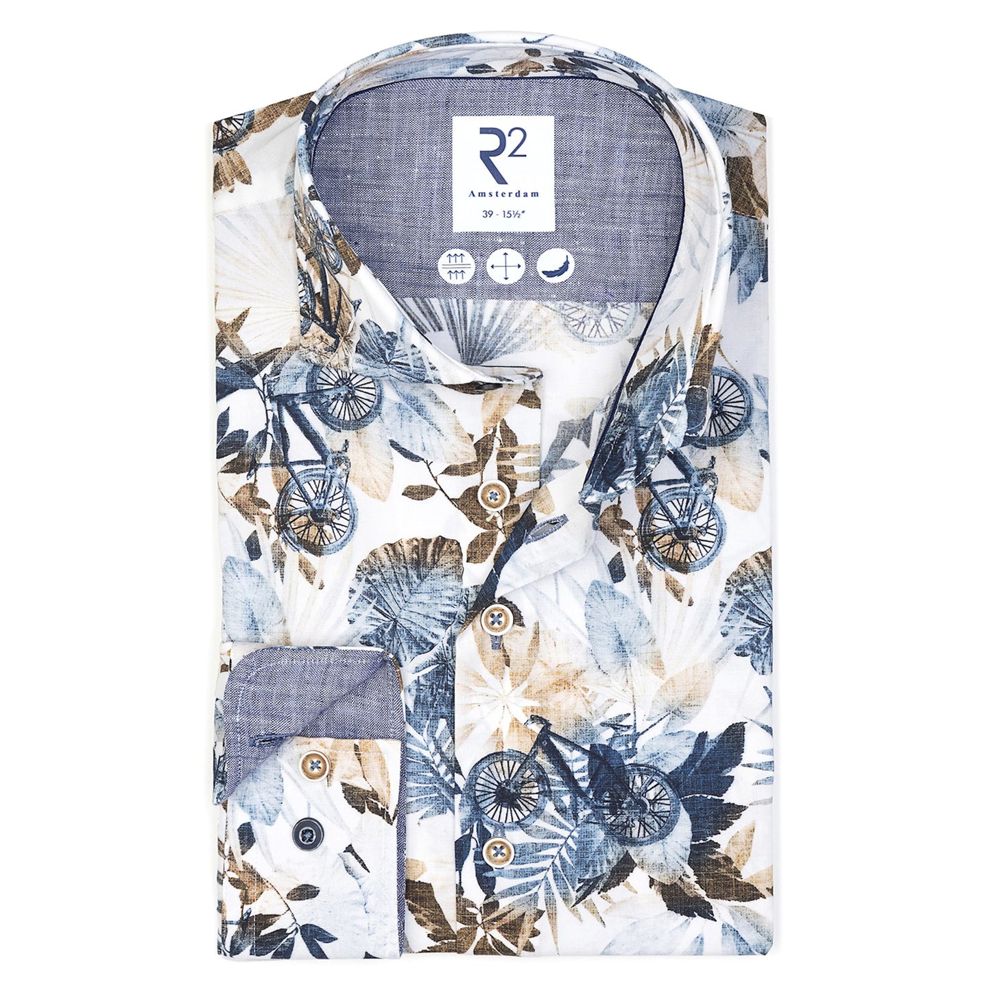 R2 Amsterdam - Bicycles And Blue Floral Poplin