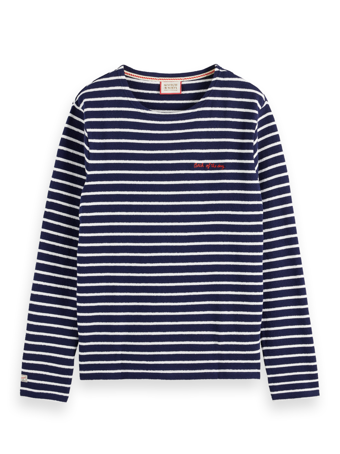 Scotch & Soda - Striped Long Sleeved Tee with Neckerchief - Navy/White