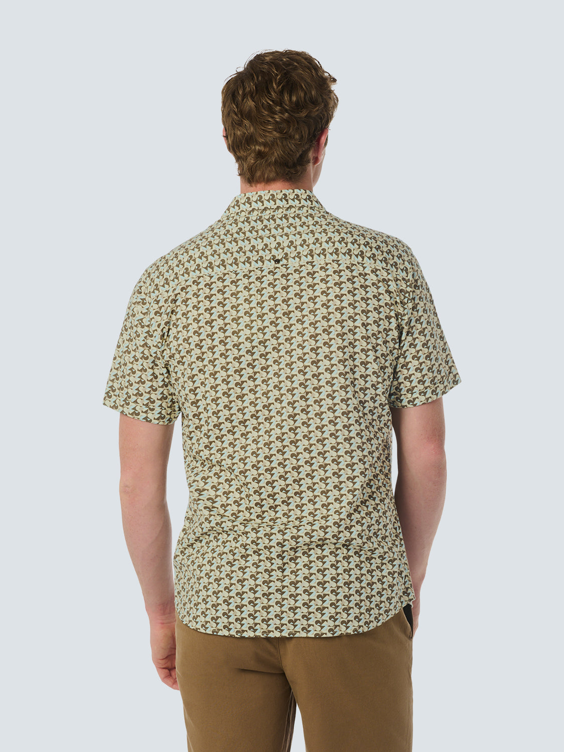 No Excess - Printed Short Sleeved Shirt - Brown/Green