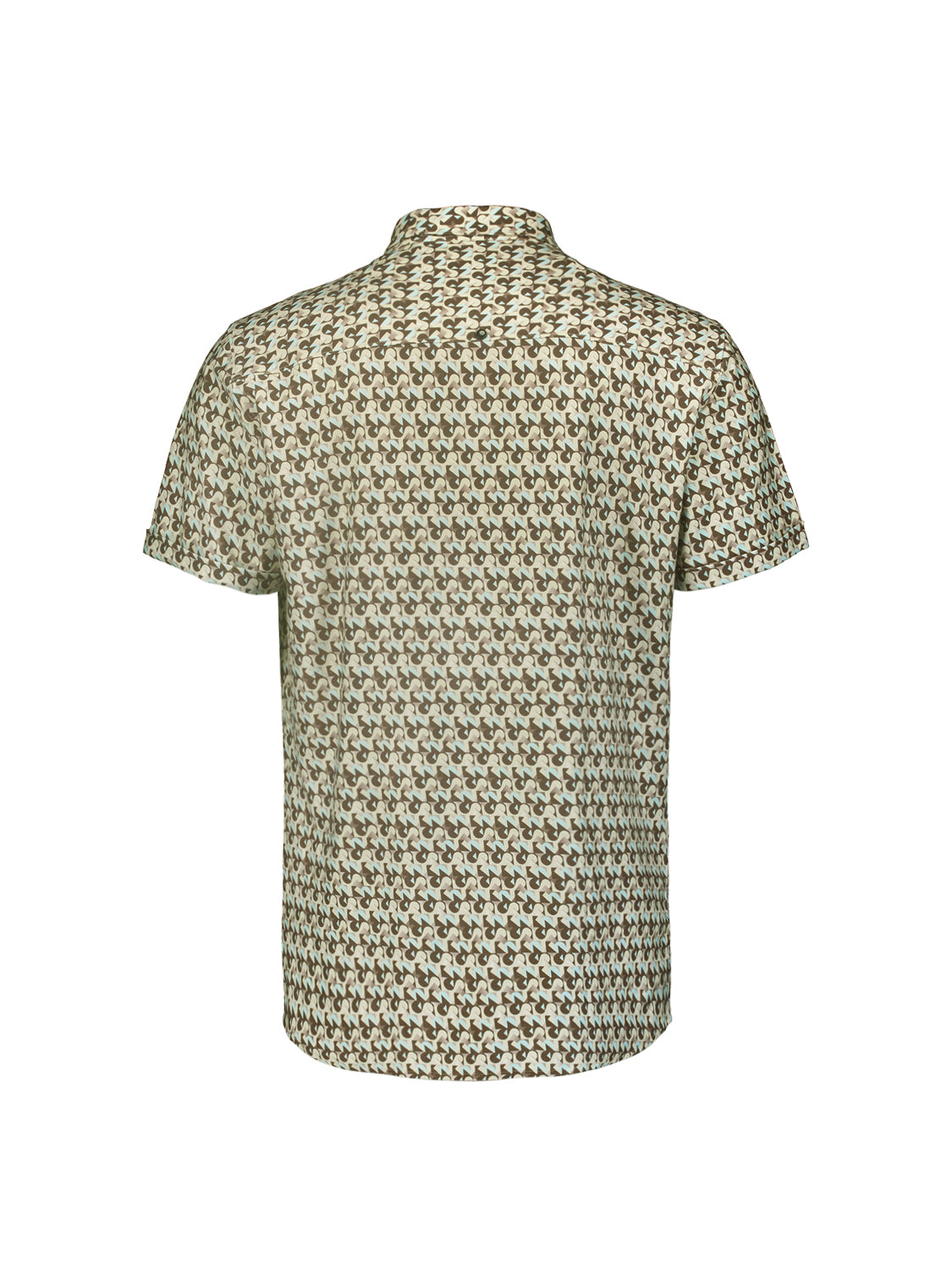 No Excess - Printed Short Sleeved Shirt - Brown/Green