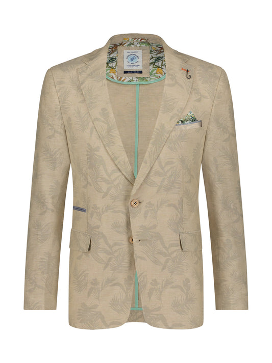 A Fish Named Fred - Leafy Linen Blazer - Sand