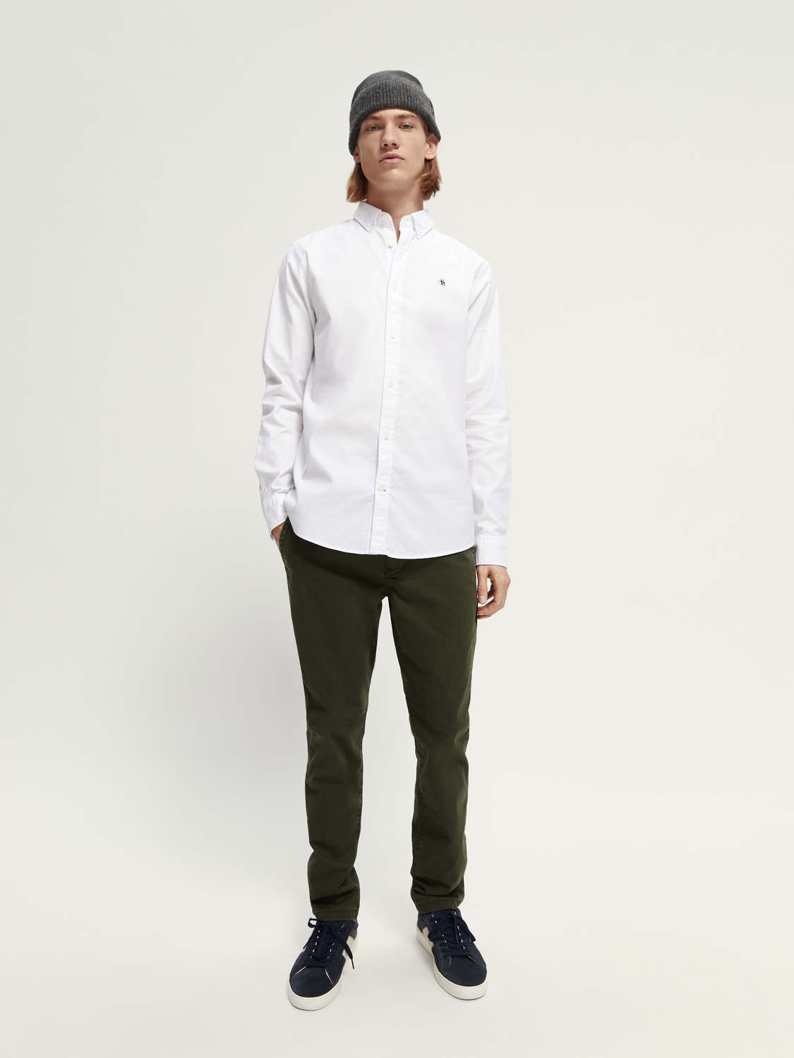 Scotch & Soda - Organic Cotton Oxford Shirt - White or Navy