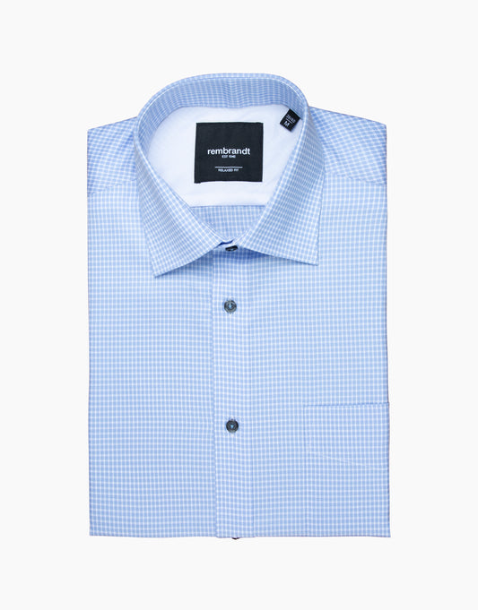 Rembrandt - Sinatra Shirt - Blue Check Stretch