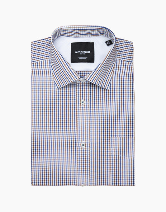 Rembrandt - Sinatra Shirt - Brown/Navy Check