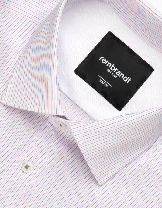 Rembrandt - London Shirt - Pink & Blue Stripe Shirt