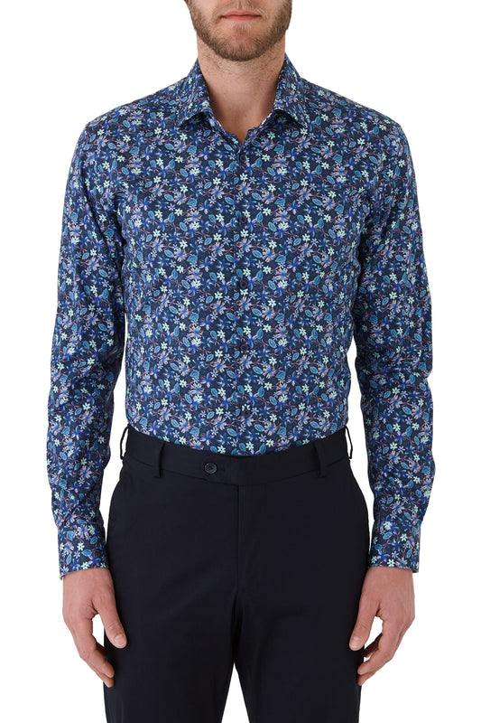 Gibson - Motion Shirt - Navy/Green Floral