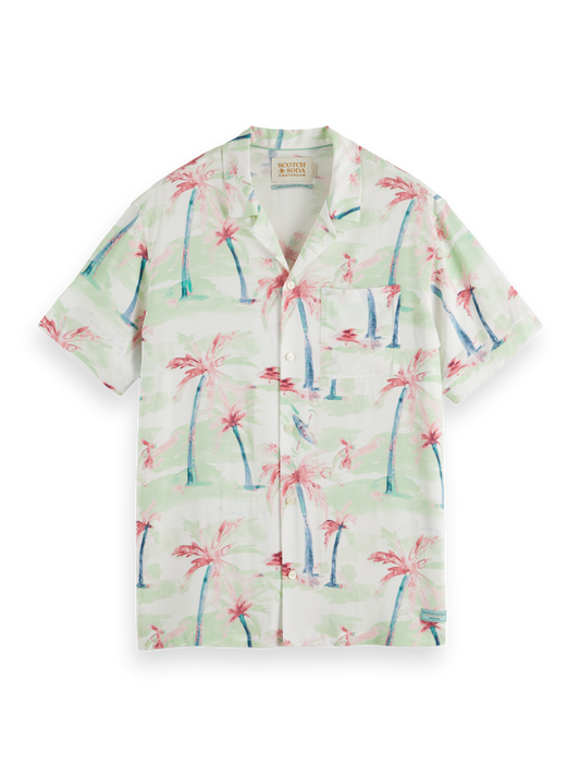 Scotch & Soda - Allover Print Short Sleeved Shirt - Palm Tree Hawaii