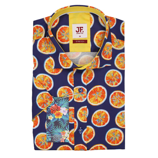 Jimmy Fox - Short Sleeved Shirt - Oranges Print