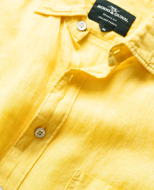 Rodd & Gunn - Cathedral Cove Short Sleeved Linen Shirt - Sunshine or Ash