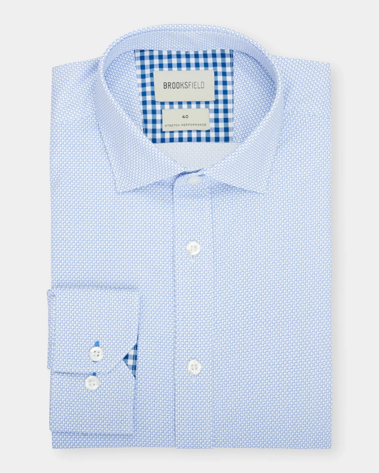 Brooksfield - Geo Print Shirt - Blue