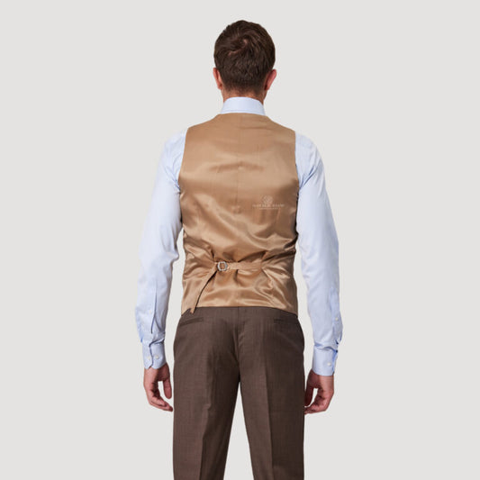 Savile Row - Saul Vest - Latte Brown