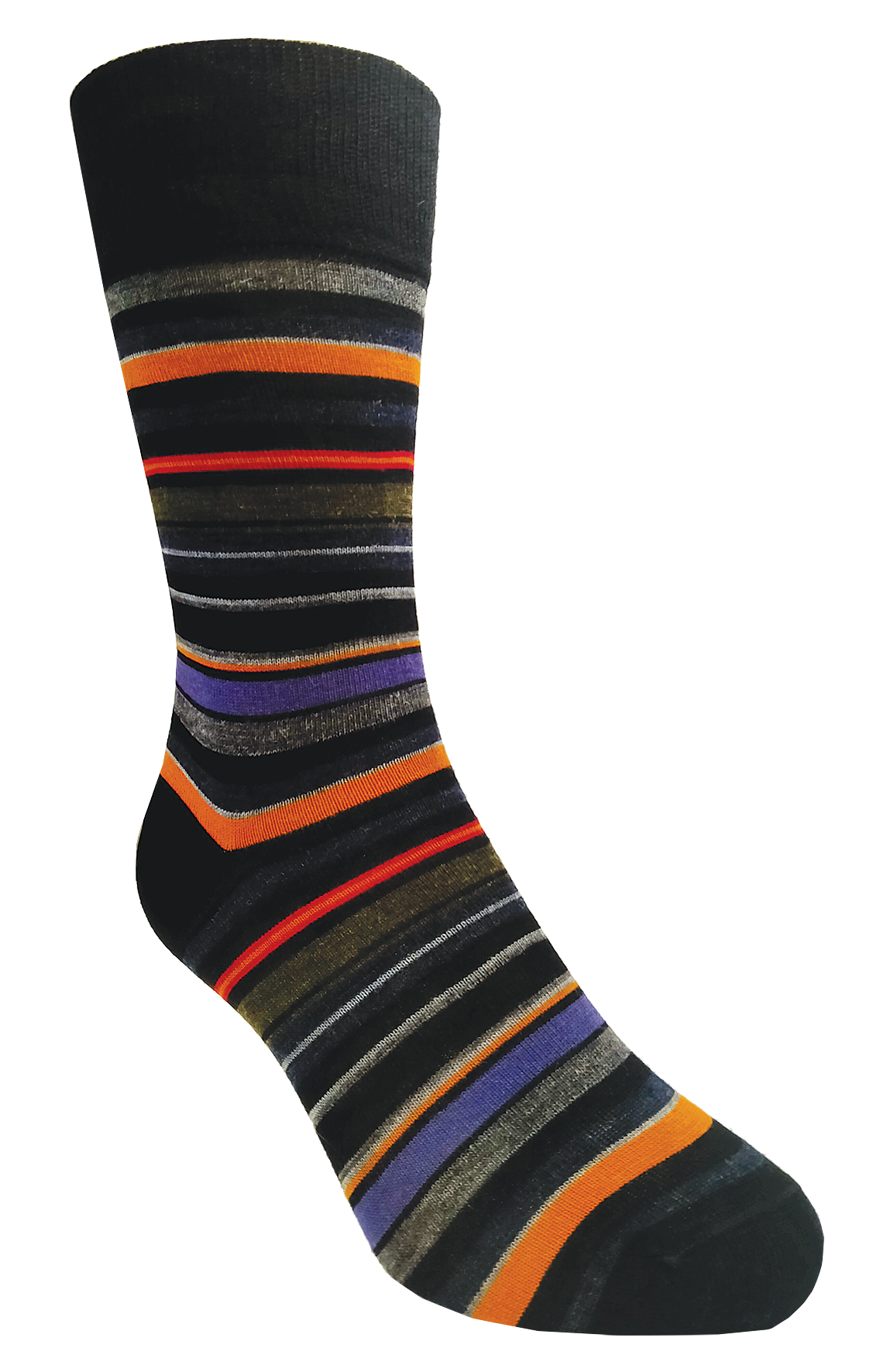 Lorenzo Uomo - Quaker Striped Wool Socks - Navy or Black