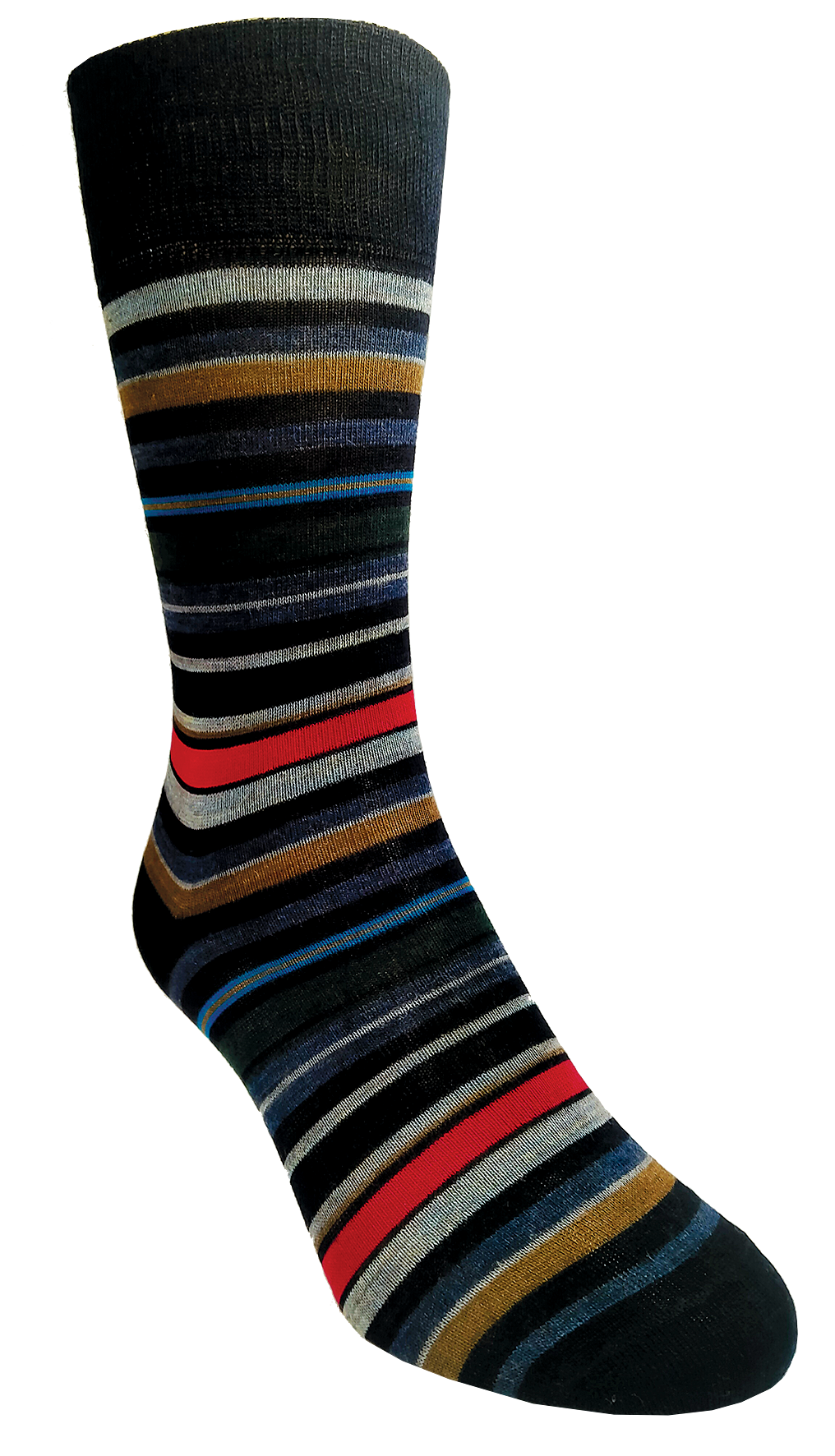 Lorenzo Uomo - Quaker Striped Wool Socks - Navy or Black